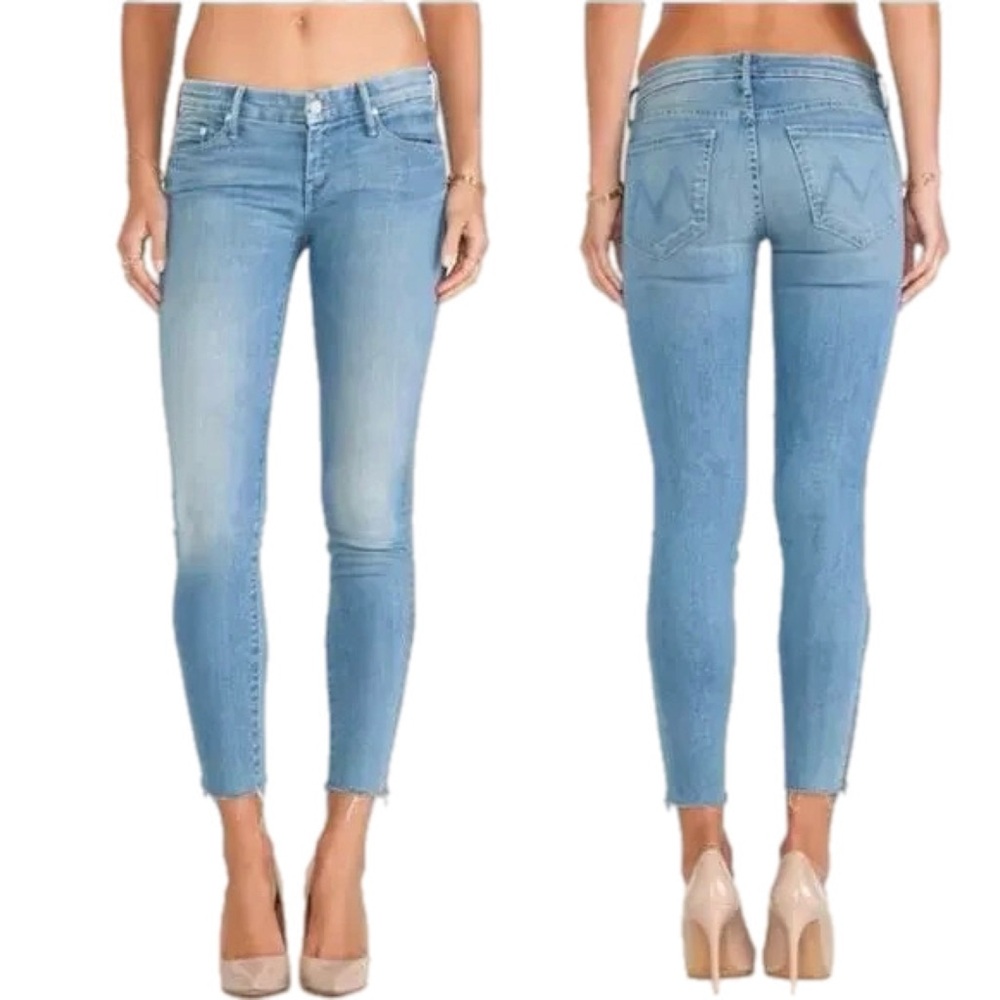 MOTHER Looker Zip Fray In Home Sweet Home Light Wash Size 25